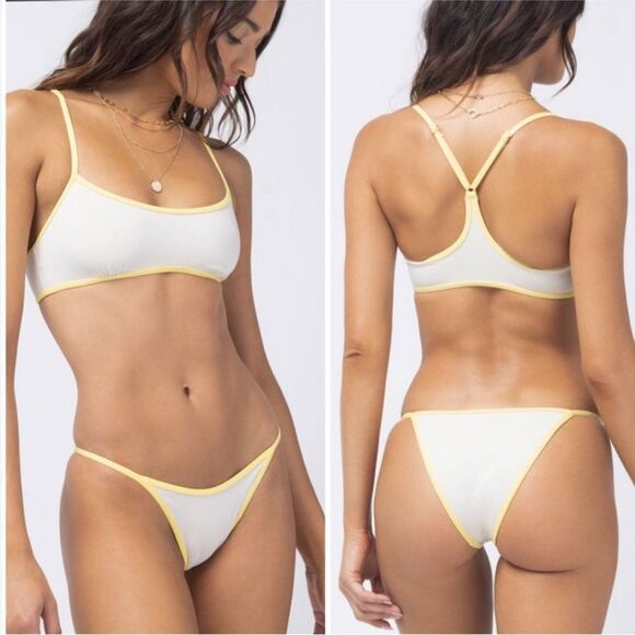 L*Space M/L Bikini Set Pamela Tommy Cream Cheeky Bitsy Size Medium Large NEW NWT - Picture 1 of 10